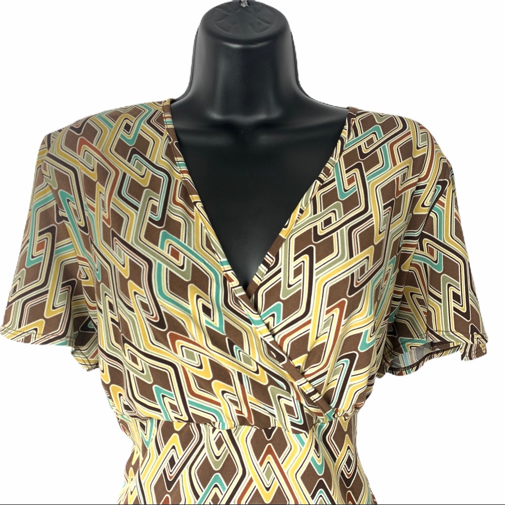 geometric link diamond pattern dress - image 4
